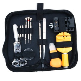 Shiwaki 13 Kits Watch Repair Kit Watch Case Opener Spring Bar Repair Tools Watch Strap Link Pin Tools Carry Bag