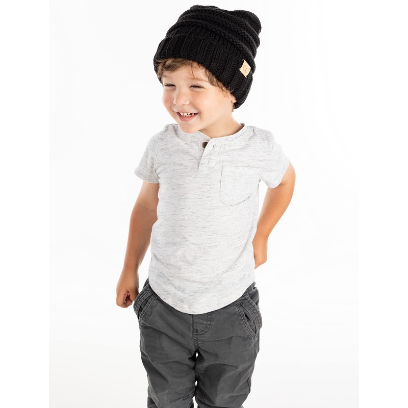 Funky Junque Kids Oversized Slouchy Beanie - Black