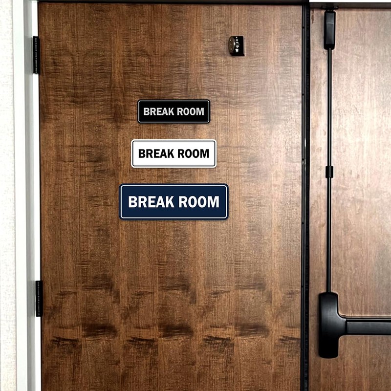 Standard Break Room Door or Wall Sign - Black -