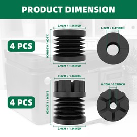 8Pcs Anti Vibration Feet Fit for Bambu Lab X1 Series X1, X1 Carbon Combo and P1P / P1S / P1S Combo 3D Printer Replacement, Slotted & O-Shaped Universal Rubber Foot Anti-Slip Silicone Rubber Pad