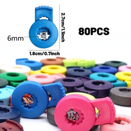 Plastic Cord Locks for Drawstrings, 80 Pcs Baseball Glove Locks DIY Cord Lock Single Hole Fastener Locks Buttons for Camping & Hiking, Shoelace Replacement, Sports, Backpacks