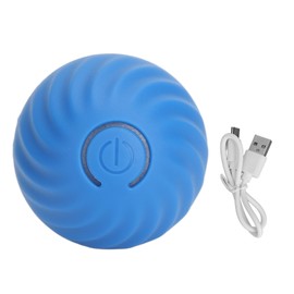 Interactive Cat Toys Ball with LED Light USB Rechargeable 360 Degree Self Auto Rotating Smart Ball for Dogs Pets Blue