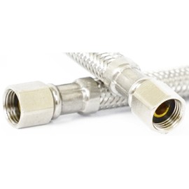 LASCO 10-0954 10-Foot Ice Maker Water Supply Line, Braided Stainless Steel, 1/4-Inch Female Compression X 1/4-Inch Female Compression