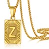 Z Gold Initial Necklaces Square Pendant Cadenas De Oro para