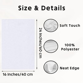 IEDASING'S CHOICE 10 Pack Sublimation Blanks Heat Transfer Multi-Purpose Microfiber Tea Towels - 16 x 24 Inches White