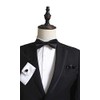 JEMYGINS Men's Plain Bow Tie and Pocket Square with Cufflinks,