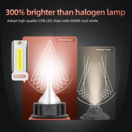 SHENKENUO 2x 9007/HB5 LED Headlight BULBS Kit 6000K White High Low Beam Light Super Bright