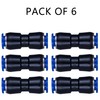 YoiYee 6-Pack of 8mm Straight Push-to-Connect Pneumatic Tube Fittings, Quick