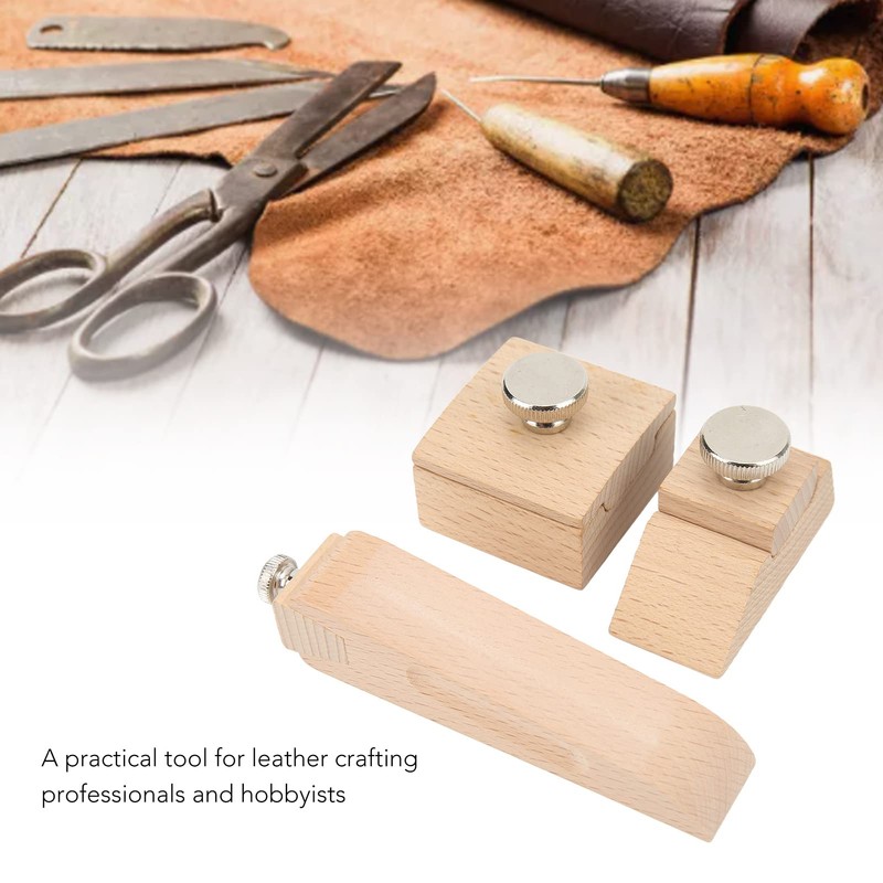 3 Piece Wooden Hand Sanding Block Natural Handmade Hook and