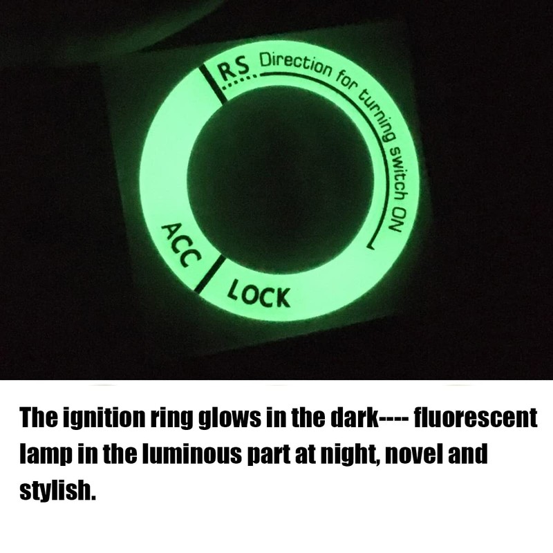 JNNJ 4 x Decorative Ignition Switch Luminous Ring, Ignition Lock