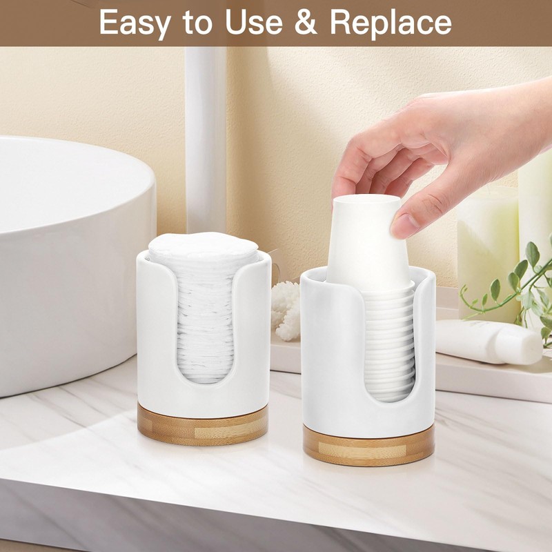 Soleebee Ceramic Bathroom Cup Dispenser, Hold 3 oz Mouthwash Cup