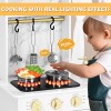 JOYLDIAS Wooden Kitchen Pretend Playset Kids Cooking Toys Toddler Gift