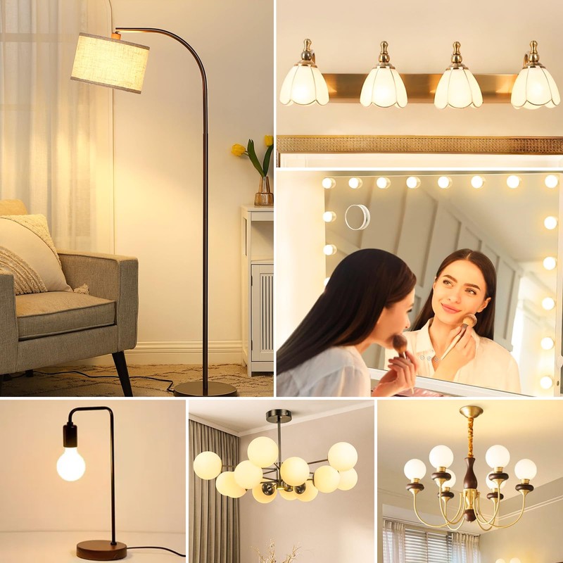 MorningLight 4 Pack G25/G80 Dimmable Globe LED Light Bulbs 60W,