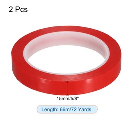 PATIKIL 5/8" Whiteboard Tape, 2 Pack Thin Dry Erase Tape for Graphic Chart Marking DIY Art, Red