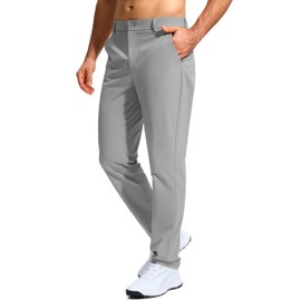 G Gradual Mens Golf Pants Stretch Dress Casual Pants 30"/32"/34" Lightweight Work Travel Slacks for Men with 4 Pockets(Light Grey,L34.W31)