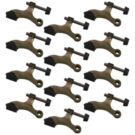Nuk3y Hinge Pin Heavy Duty Adjustable Door Stop (12 Pack, Antique Brass)