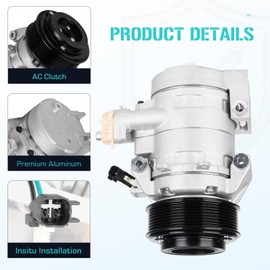 A/C Compressor with Clutch for Ford F-250 Super Duty 6.7L & F-350 Super Duty 6.7L 2017 2018 2019, Air Conditioner Compressor Replace for CO29337C