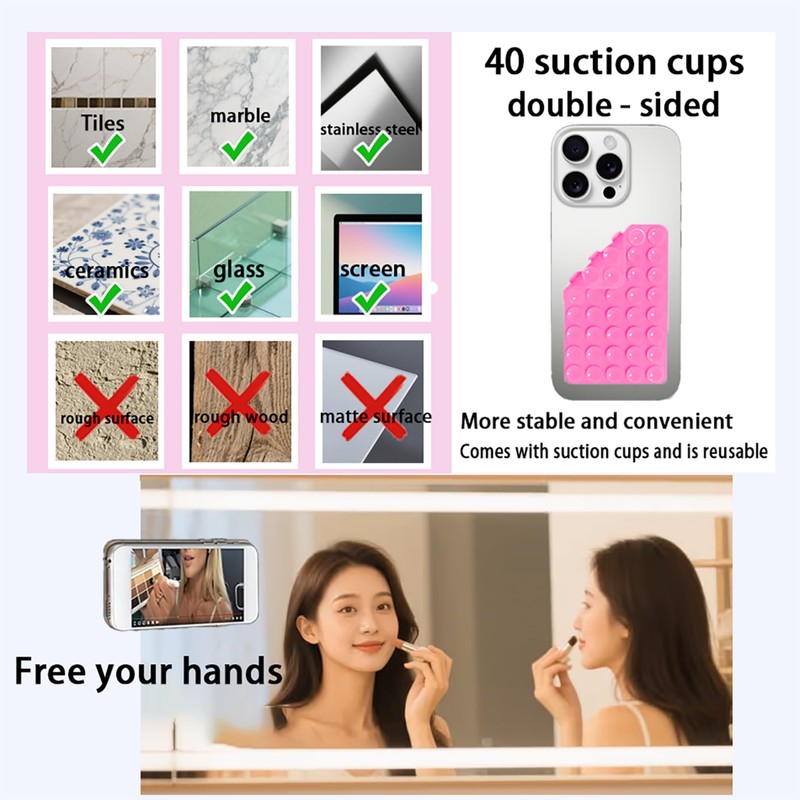 Double Sided Silicone Suction Cup Phone Holder,Non Slip Sticky Grip,