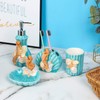 FORLONG Ceramic Bathroom Accessories Set, 4 Piece 3D Floating Seahorse