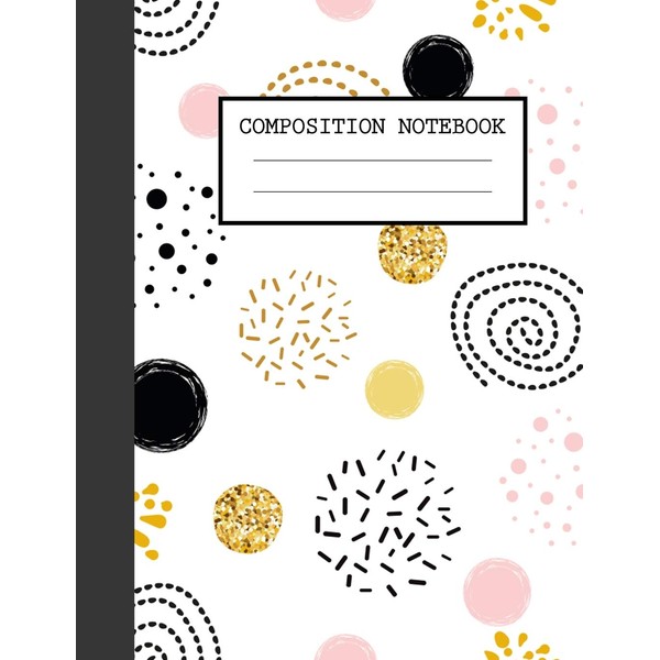Composition Notebook: Polka Dot Wide Ruled Notebook For School -