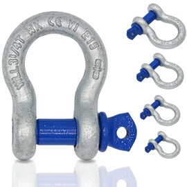 Shackle Curved 0.5 t - 12 t | Shackle Set Galvanised Steel | 2, 4, 10 Pieces | Version Shackle 0.5 t 4 Pieces