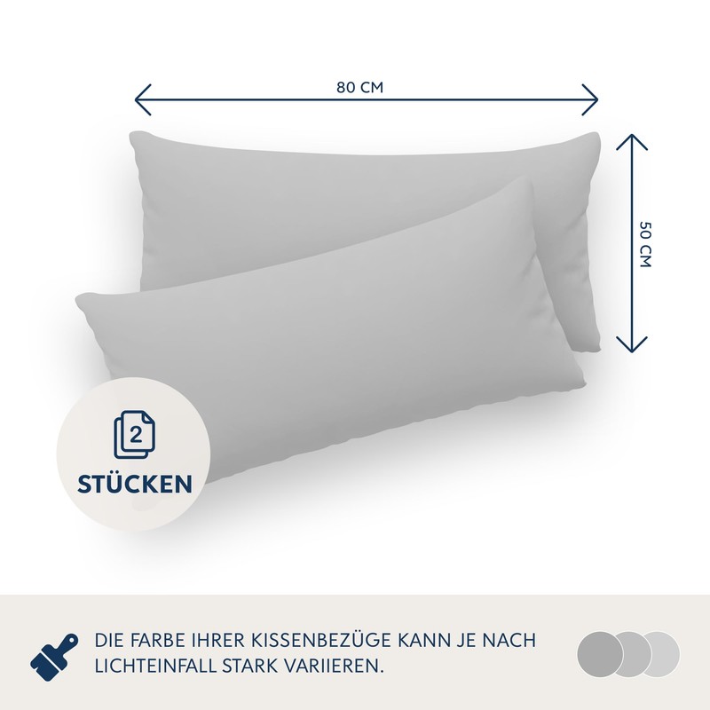 Dreamzie Pillowcases, 50 x 80 cm (Set of 2), 100%