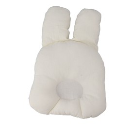 Baby Pillow Recessed Rabbit Ear Shaped 21.5cm Width Soft Breathable Baby Pillow Infant Toddler Sleeping Pillow White