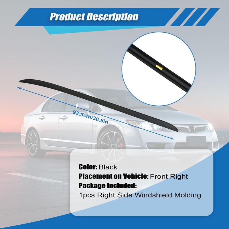 XQSMWF Passenger Side Windshield Pillar Molding Compatible with Ford Focus