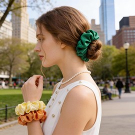 20 Piezas Diademas de Satén Elásticas, Bandas para Cabello Mujer Niña, Ligas Grandes Suaves para Coleta y Peinados, Colores Variados