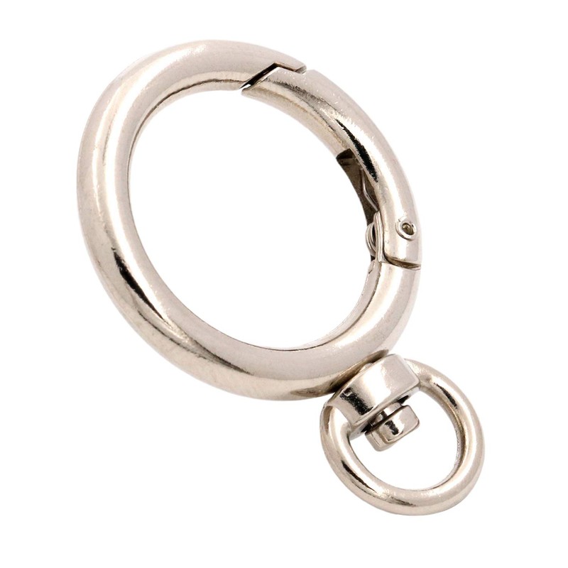 BIKICOCO Spring Gate Ring with Swivel Loop O-Ring Clasp Push