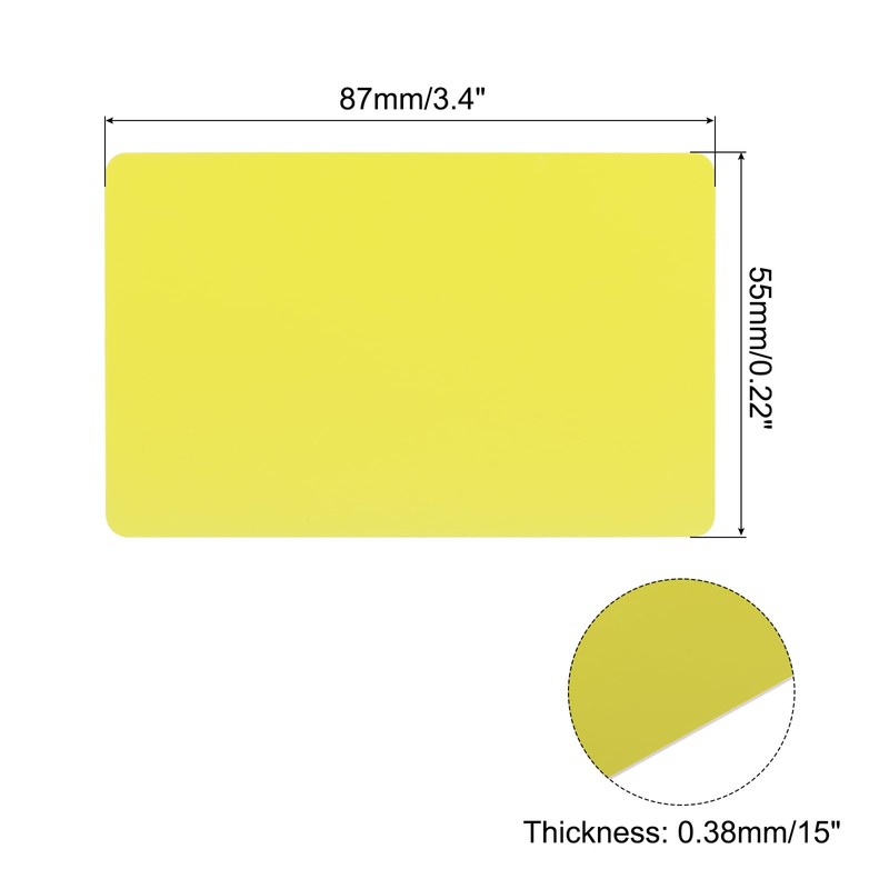 sourcing map 20pcs Blank PVC Cards Color, CR80 15Mil Plastic