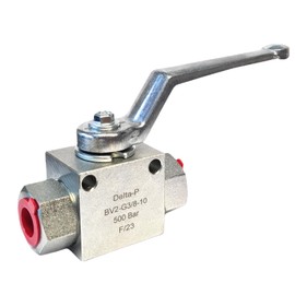 2 Way Hydraulic Ball Valve 3/8" BSP Thread with Mounting Holes - 500 Bar Working Pressure