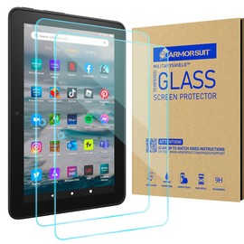 ArmorSuit 2 Pack Screen Protector for Fire 7 / Fire 7 Kids Tablet (7 inch) [2022 Release] Tempered Glass Anti-Bubble HD Clear 9H+ MilitaryShield Glass