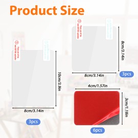 6 Pcs Electrostatic Sticker Mounting Dash Cam 6 Pcs Double-Sided Sticker for Windshield Dashcam Car Windshield Electrostatic Film Reusable Weatherproof Electrostatic-Stickers (80x80mm 80x100mm)