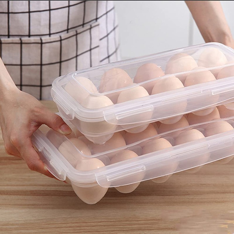 18 Grid Eggs Carrier Container, Plastic Egg Holder Trays, Storage