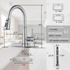 WOWOW Kitchen Faucet with Pull Down Sprayer, Stainless Steel Brushed