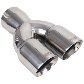 Leadgee Dual Exhaust Tip 3 Inch Inlet 3" outlet 9.5" Long Tail Pipe Double Wall Polished Stainless Steel Exhaust Tip, Car Tailpipe
