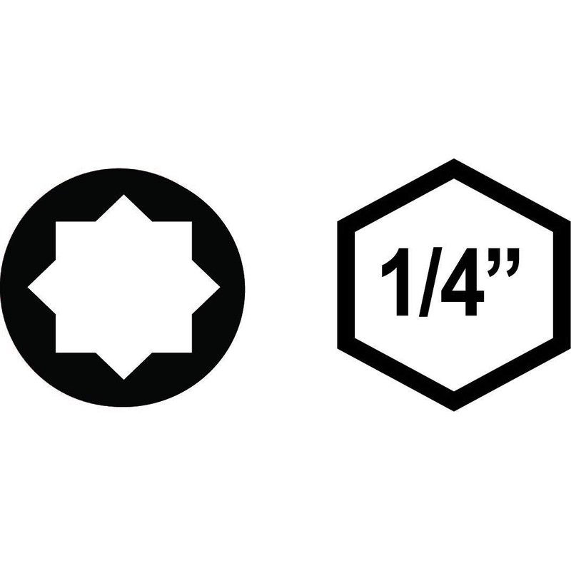 8 Point Star Bit. VEGA Double Square #2 Professional Grade