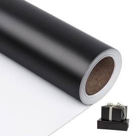 NESCCI NESCCI Matte Metal Black Wrapping Paper, Solid Color Paper,Gift Wrapping Paper,Perfect for Wedding,Valentine's Day,Birthday, Christmas,Baby Shower,DIY Bouquet (17.5 Inches X 32.8 Feet)