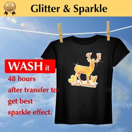 TransOurDream Glitter 3.0 Iron on Heat Transfer Paper for T Shirts (10 Sheets, 8.5x11'') Printable Heat Transfer Vinyl for Inkjet Printer Iron-on Transfers Paper for Light and Dark Fabrics (GL3-10)