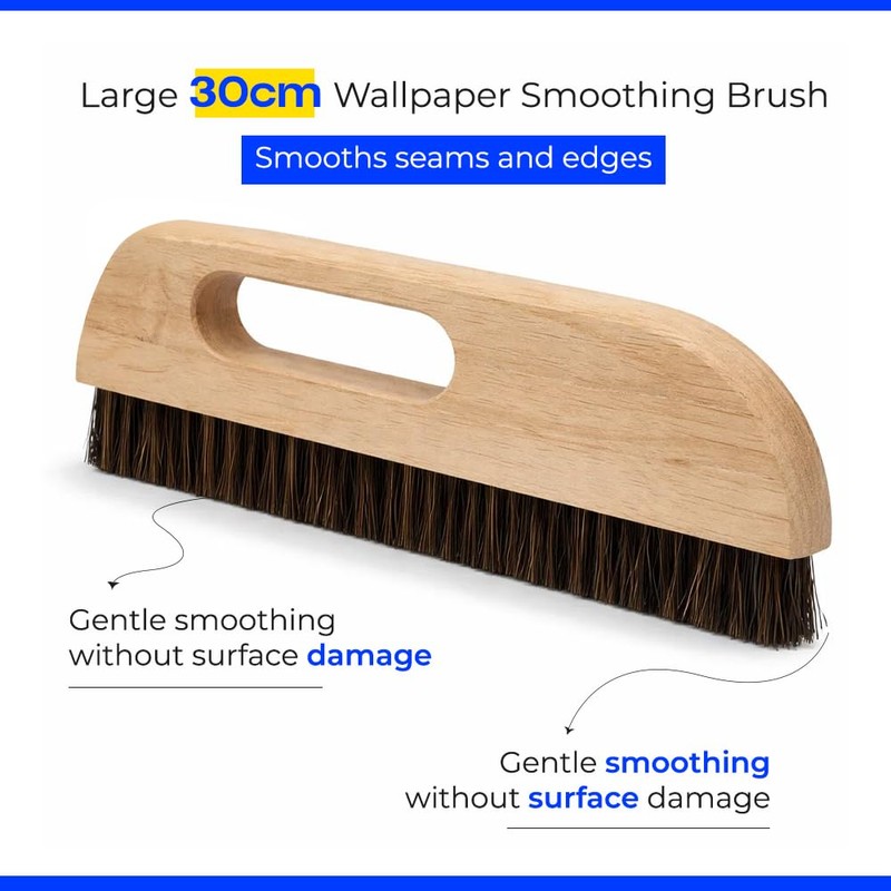 Zopper Wallpaper Smoothing Brush 30cm – Wooden Handle Horsehair Paste