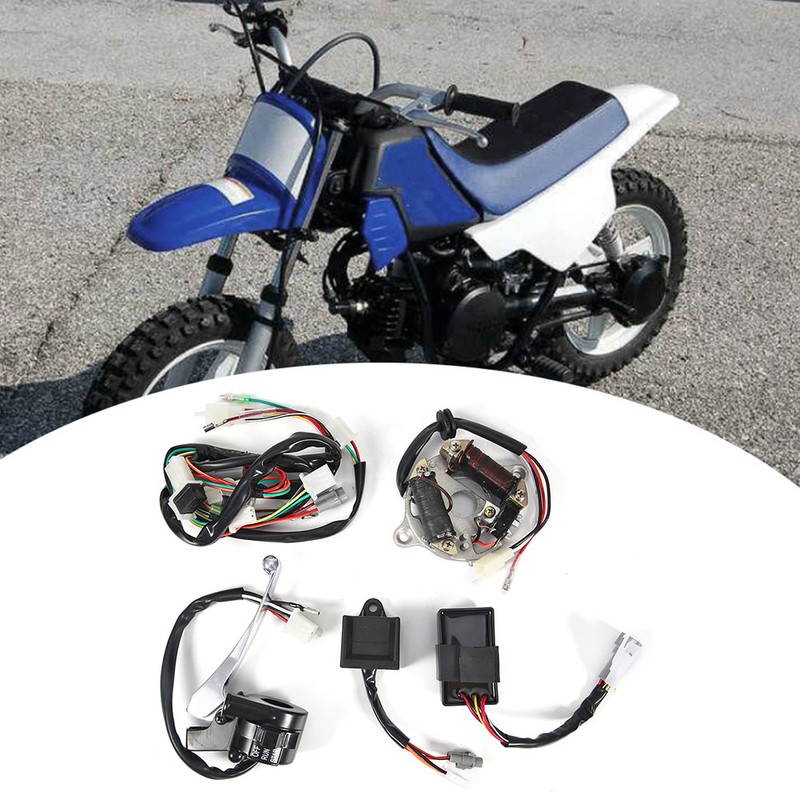 Aluminum Wiring Loom Harness CDI Switch Brake Lever Coil Kit