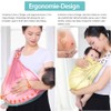 HINATAA Breathable Baby Sling Adjustable Baby Carrier Swaddle, Quick Drying,