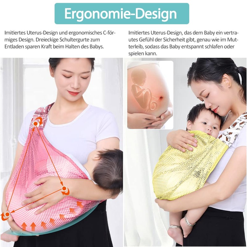HINATAA Breathable Baby Sling Adjustable Baby Carrier Swaddle, Quick Drying,