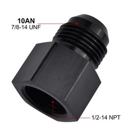 EVIL ENERGY 10AN Male Flare to 1/2 NPT Female Fitting Adapter Aluminum 2PCS