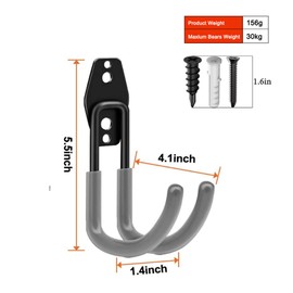 xilaxila Garden Hose Hanger Wall Mount,Cast Iron Garden Hose Holder Storage for Outside Water Hose, Air Hose(2PC) (Gray)