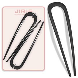 JIRIS 2PCS 5.5Inch French Hair Pins Large U-Shaped Pins for Women and Girls Fashion Metal Hair Pin French Twist Hair Pins for Buns, Updos,Stylish and Functional(set3-black)
