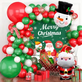 Colorful Merry Christmas Balloons - Pack of 56, Garland, Snowman, Party Decoration
