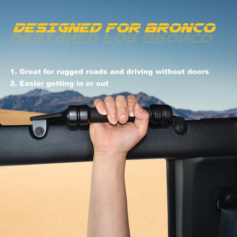 Updated Aluminum Grab Handles Compatible with Ford Bronco 2021-2025+ Rear