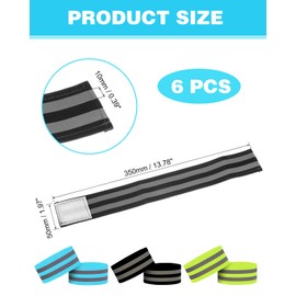 TPZORJX Pack of 6 Bicycle Trouser Clips, Elastic Reflective Band with Velcro Fastening, Reflective Safety Bracelet, Trouser Protection Bicycle with Strong Reflective Strips for Cycling, Jogging